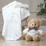 Personalised Christening Baptism keeleco bramble medium teddy bear Christening Gifts 5
