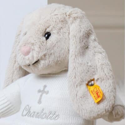 Personalised Christening Baptism Steiff hoppie medium rabbit Christening Gifts 2