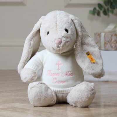 Personalised Christening Baptism Steiff hoppie large rabbit Christening Gifts 2