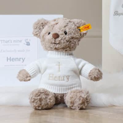 Personalised Christening Baptism Steiff honey medium teddy bear Christening Gifts