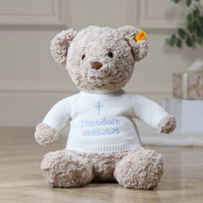 Personalised Christening Baptism Steiff honey large teddy bear Christening Gifts 2