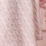 Personalised Toffee Moon luxury petal pink cable baby blanket and pale pink Jellycat bashful bunny Gift Sets 6