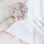 Hollyz personalised Liberty dark pink print trim cotton baby blanket Hollyz 3