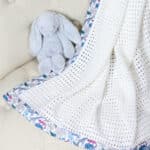 Hollyz personalised Liberty blue print trim cotton baby blanket Hollyz 3