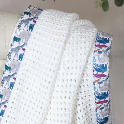 Hollyz personalised Liberty blue print trim cotton baby blanket Hollyz 2