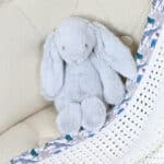 Hollyz personalised Liberty blue print trim cotton baby blanket Hollyz 5