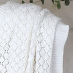 Hollyz personalised ivory diamond cellular cotton baby blanket Hollyz 4
