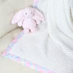 Hollyz personalised Liberty pale pink print trim cotton baby blanket Hollyz 3