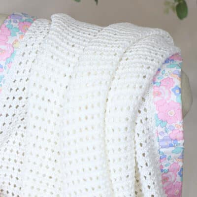 Hollyz personalised Liberty pale pink print trim cotton baby blanket Hollyz 2