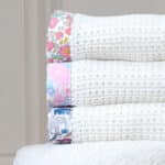 Hollyz personalised Liberty pale pink print trim cotton baby blanket Hollyz 6