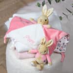 Flopsy bunny personalised pink baby comfort blanket Comforters and Soothers 5