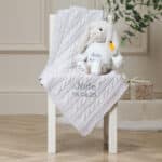 Personalised My First Steiff beige rabbit and Toffee Moon luxury cable blanket gift set Gift Sets 6