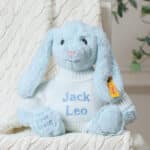 Personalised My First Steiff blue rabbit and Toffee Moon luxury cable blanket gift set Gift Sets 4