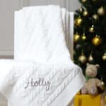 Hollyz personalised baby’s first Christmas luxury pure cashmere cream baby blanket Christmas Gifts 3
