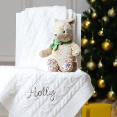 Hollyz personalised baby’s first Christmas luxury pure cashmere cream baby blanket Christmas Gifts 2