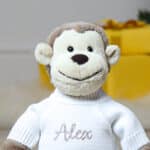 Personalised Jellycat beige bashful monkey soft toy Jellycat 5