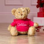 Valentines personalised Keeleco recycled large Dougie bear with hoodie Valentine's Day Gifts 3
