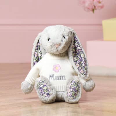 Personalised Jellycat blossom silver ‘bloom’ bunny soft toy Birthday Gifts 3