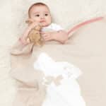 Personalised Flopsy Bunny signature knitted blanket and soft toy gift set Birthday Gifts 4