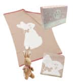 Personalised Flopsy Bunny signature knitted blanket and soft toy gift set Birthday Gifts 5
