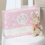 Personalised Flopsy Bunny signature knitted blanket and soft toy gift set Birthday Gifts 7