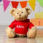 Personalised Keeleco recycled large Dougie bear with hoodie Birthday Gifts 4
