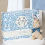 Personalised Peter Rabbit signature knitted blanket and soft toy gift set Birthday Gifts 6