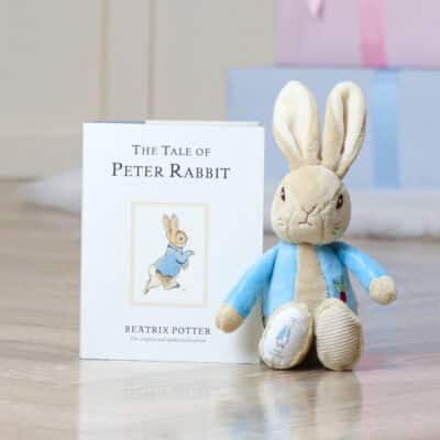 Peter Rabbit soft toy rattle and The tale of Peter Rabbit book Birthday Gifts