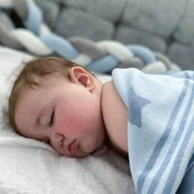 Ziggle personalised blue stars cotton knitted baby blanket Birthday Gifts 2