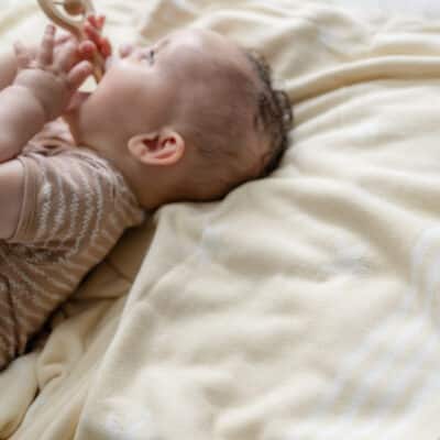 Ziggle personalised cream stars cotton knitted baby blanket Christmas Gifts 2