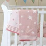 Ziggle personalised pink stars cotton knitted baby blanket Birthday Gifts 3