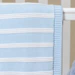 Ziggle personalised blue stripe cotton knitted baby blanket Christmas Gifts 6
