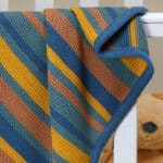 Ziggle personalised blue, orange and yellow stripe cotton knitted baby blanket Christmas Gifts 6