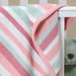 Ziggle personalised pink and green stripe cotton knitted baby blanket Christmas Gifts 6
