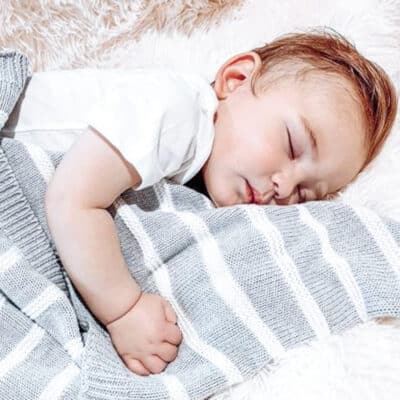 Ziggle personalised grey stripe cotton knitted baby blanket Christmas Gifts 2