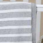 Ziggle personalised grey stripe cotton knitted baby blanket Christmas Gifts 6
