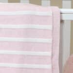 Ziggle personalised pink stripe cotton knitted baby blanket Christmas Gifts 7