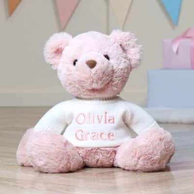 Personalised Aurora Avery Bear Dusty Pink Soft Toy Aurora 2