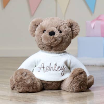 Personalised Aurora Avery Bear Taupe Soft Toy Aurora