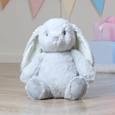 Personalised Aurora Ebba Dewey Rabbit Baby Grey Soft Toy Aurora 2
