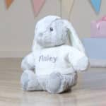 Personalised Aurora Ebba Dewey Rabbit Baby Grey Soft Toy Aurora 5