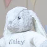 Personalised Aurora Ebba Dewey Rabbit Baby Grey Soft Toy Aurora 6