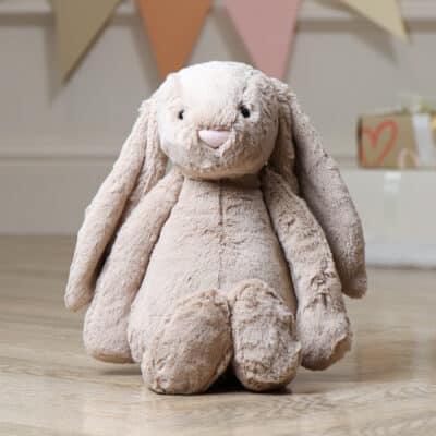 Personalised Jellycat large beige bashful bunny soft toy Birthday Gifts 2
