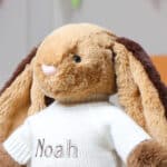 Personalised Jellycat bashful patchwork brown bunny Easter Gifts 8