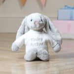 Personalised Jellycat silver bashful bunny soft toy Baby Shower Gifts 3