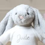 Personalised Jellycat silver bashful bunny soft toy Baby Shower Gifts 7