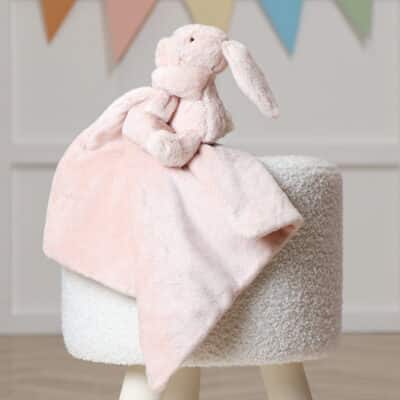 Personalised Jellycat bashful bunny blush pink soother Comforters and Soothers