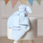 Personalised Jellycat bashful bunny baby blue soother Comforters and Soothers 3