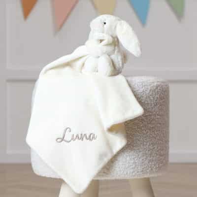 Personalised Jellycat bashful bunny cream soother Comforters and Soothers