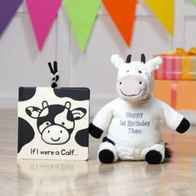 Personalised Jellycat Mooliet Cow and If I were a calf book gift set Book & Soft Toy Gift Sets